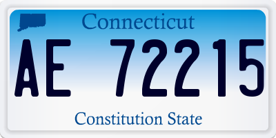 CT license plate AE72215