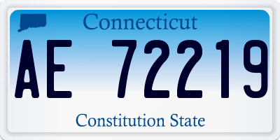 CT license plate AE72219