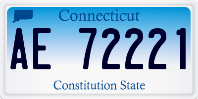 CT license plate AE72221