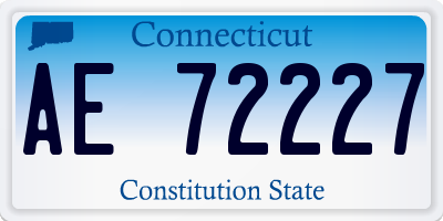 CT license plate AE72227