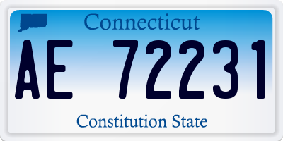 CT license plate AE72231