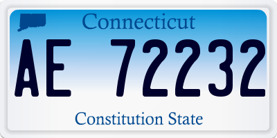 CT license plate AE72232