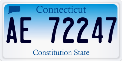 CT license plate AE72247