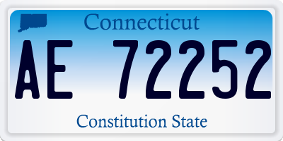 CT license plate AE72252