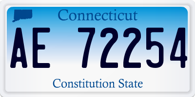 CT license plate AE72254
