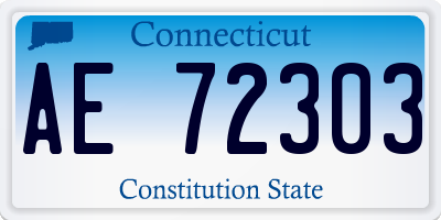 CT license plate AE72303