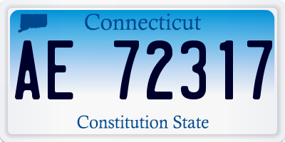 CT license plate AE72317