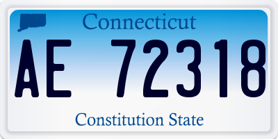 CT license plate AE72318