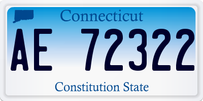 CT license plate AE72322