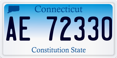 CT license plate AE72330