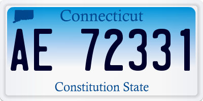 CT license plate AE72331