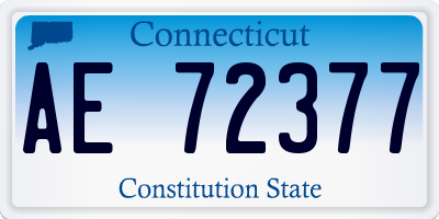 CT license plate AE72377