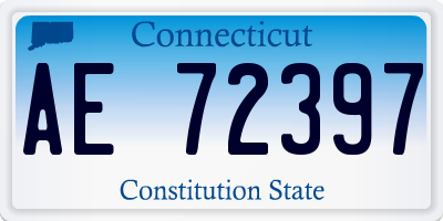CT license plate AE72397