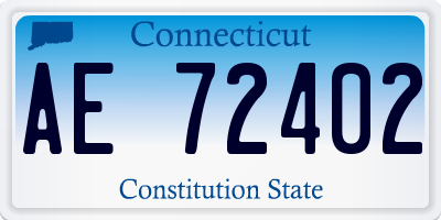 CT license plate AE72402