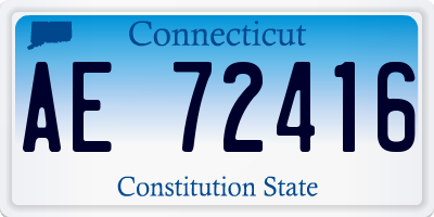 CT license plate AE72416