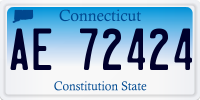 CT license plate AE72424