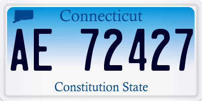 CT license plate AE72427