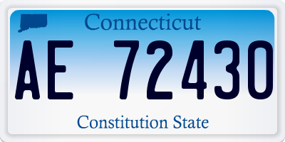 CT license plate AE72430