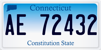 CT license plate AE72432
