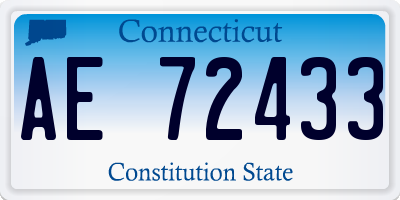 CT license plate AE72433