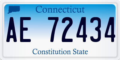 CT license plate AE72434