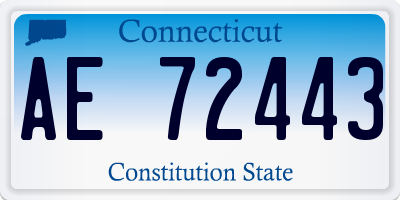 CT license plate AE72443