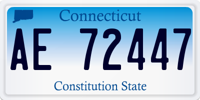 CT license plate AE72447