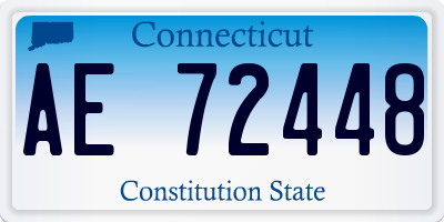 CT license plate AE72448