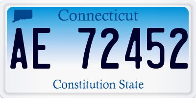 CT license plate AE72452