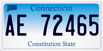 CT license plate AE72465