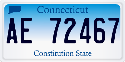 CT license plate AE72467