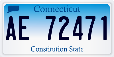 CT license plate AE72471