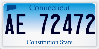 CT license plate AE72472