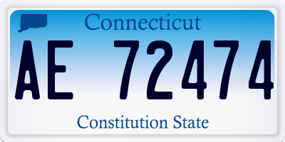 CT license plate AE72474