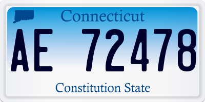 CT license plate AE72478