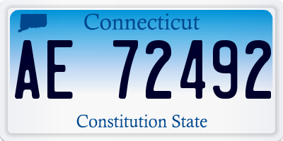 CT license plate AE72492