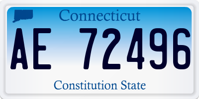 CT license plate AE72496