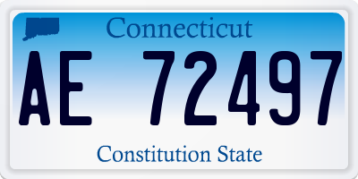 CT license plate AE72497