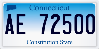 CT license plate AE72500