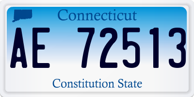 CT license plate AE72513