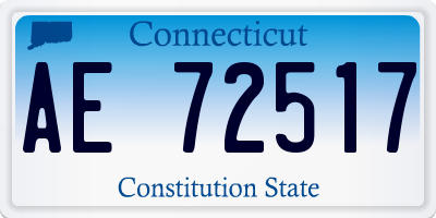 CT license plate AE72517