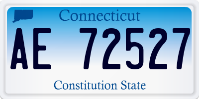 CT license plate AE72527