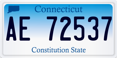 CT license plate AE72537