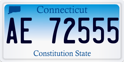 CT license plate AE72555