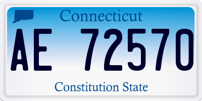 CT license plate AE72570