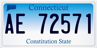 CT license plate AE72571