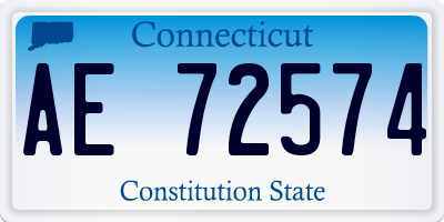 CT license plate AE72574