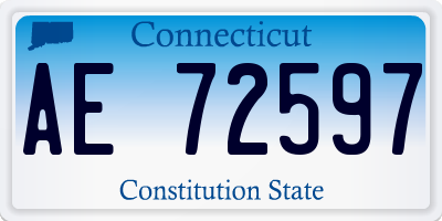 CT license plate AE72597