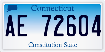 CT license plate AE72604