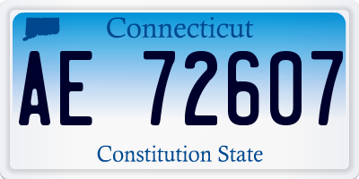 CT license plate AE72607